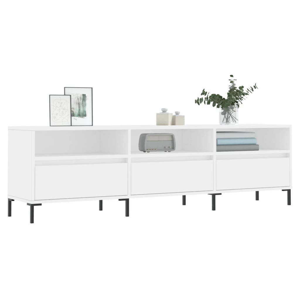 TV Cabinet White 150x30x44.5 cm Engineered Wood