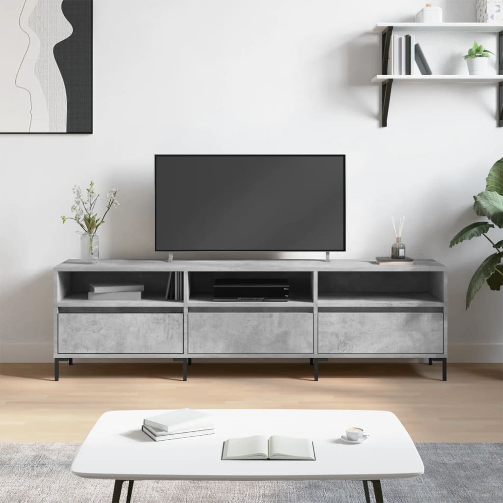 TV Cabinet Concrete Grey 150x30x44,5 cm Engineered Wood