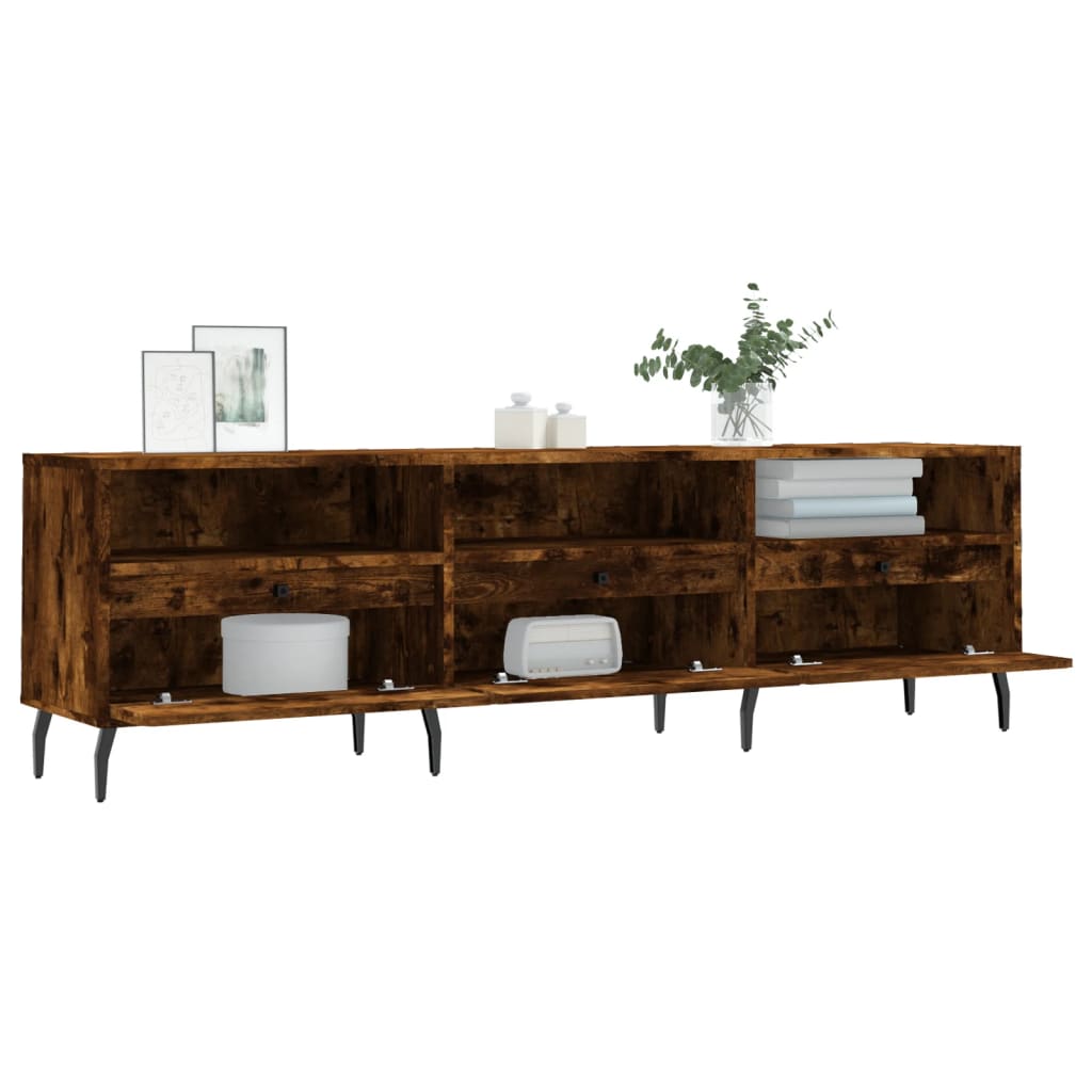 TV Cabinet Smoked Oak 150x30x44,5 cm Engineered Wood
