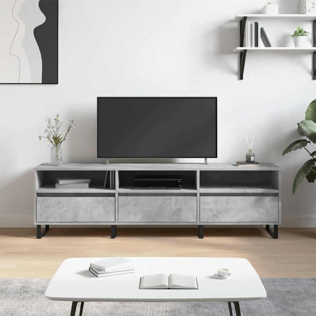 TV Cabinet Concrete Grey 150x30x44,5 cm Engineered Wood