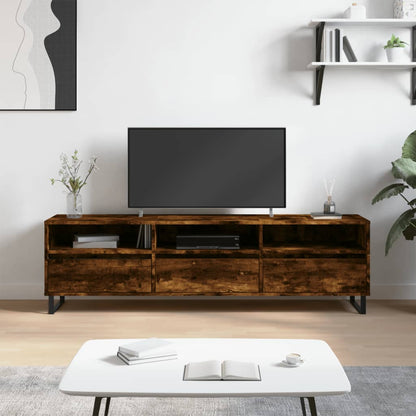 TV Cabinet Smoked Oak 150x30x44,5 cm Engineered Wood