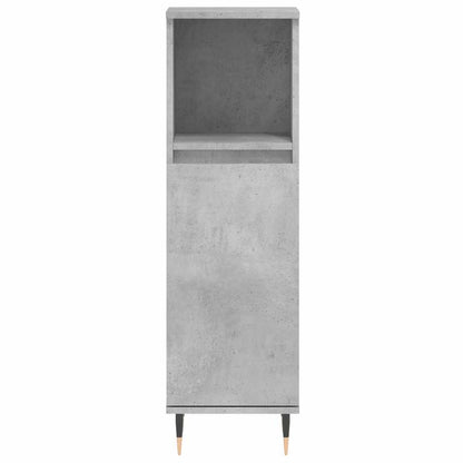 Bathroom Cabinet Concrete Grey 30x30x100 cm Engineered Wood