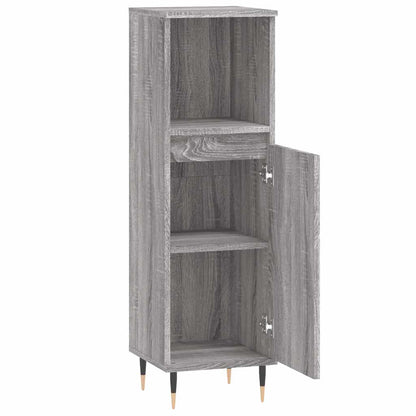 Bathroom Cabinet Grey Sonoma 30x30x100 cm Engineered Wood