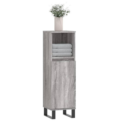 Bathroom Cabinet Grey Sonoma 30x30x100 cm Engineered Wood