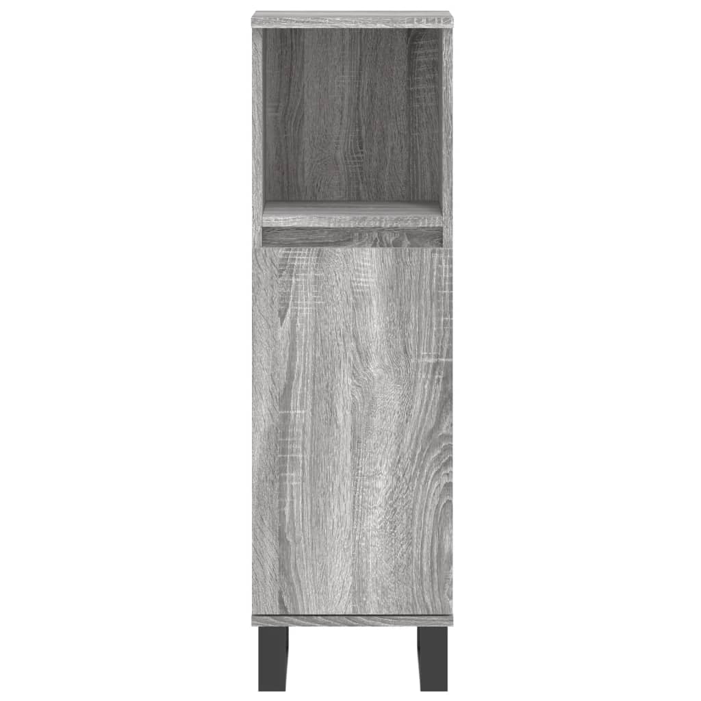 Bathroom Cabinet Grey Sonoma 30x30x100 cm Engineered Wood