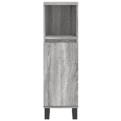 Bathroom Cabinet Grey Sonoma 30x30x100 cm Engineered Wood