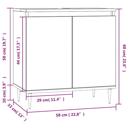 Bathroom Cabinet Concrete Grey 58x33x60 cm Engineered Wood