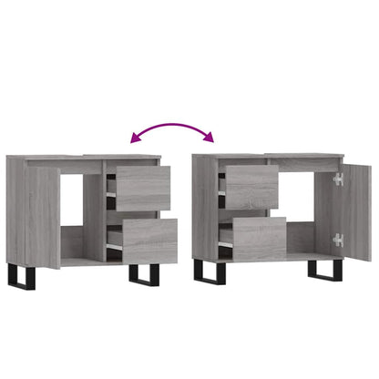Bathroom Cabinet Grey Sonoma 65x33x60 cm Engineered Wood