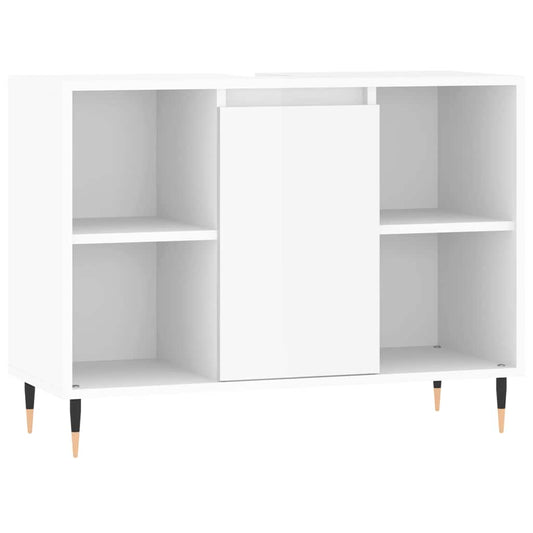 Bathroom Cabinet High Gloss White 80x33x60 cm Engineered Wood