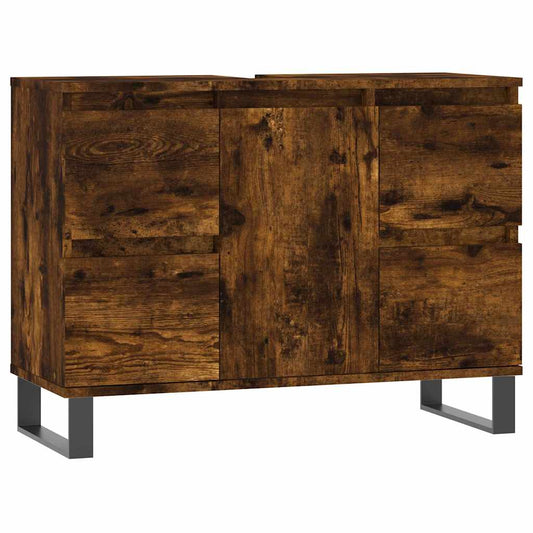Bathroom Cabinet | Smoked oak | Engineered wood and iron | Medium
