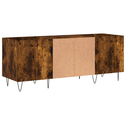 Record Cabinet Smoked Oak 121x38x48 cm Engineered Wood