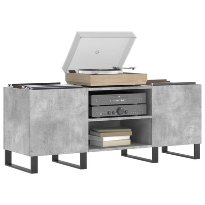 Record Cabinet Concrete Grey 121x38x48 cm Engineered Wood