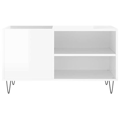 Record Cabinet High Gloss White 85x38x48 cm Engineered Wood