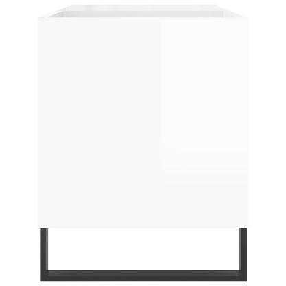 Record Cabinet High Gloss White 85x38x48 cm Engineered Wood