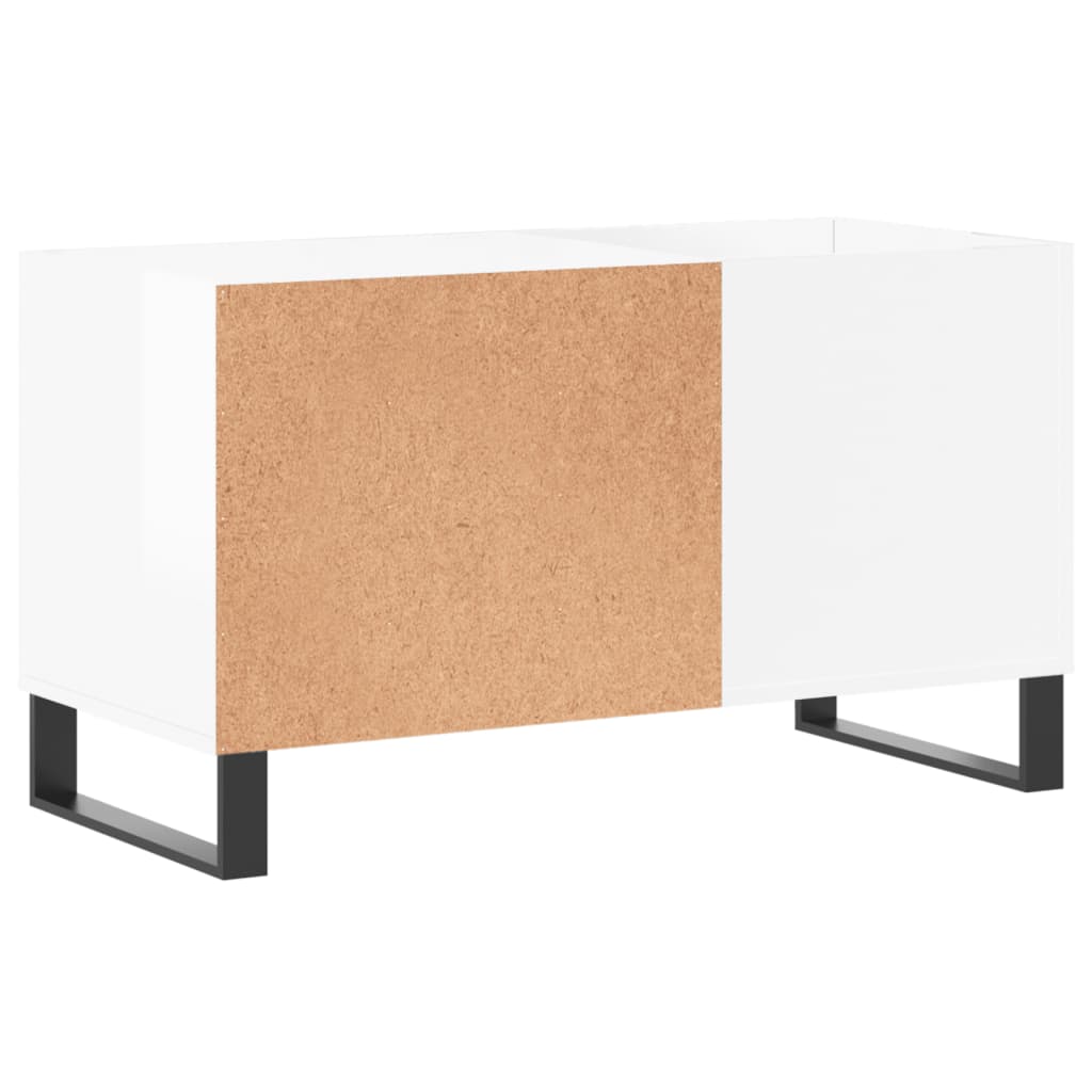 Record Cabinet High Gloss White 85x38x48 cm Engineered Wood