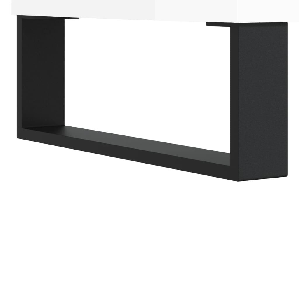 Record Cabinet High Gloss White 85x38x48 cm Engineered Wood