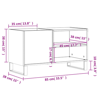 Record Cabinet Grey Sonoma 85x38x48 cm Engineered Wood