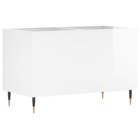 Record Cabinet High Gloss White 74.5x38x48 cm Engineered Wood