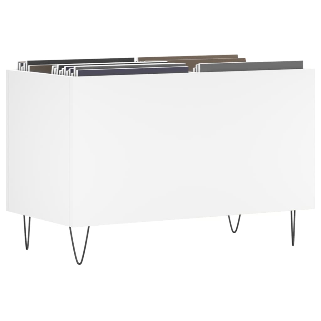 Record Cabinet White 74.5x38x48 cm Engineered Wood