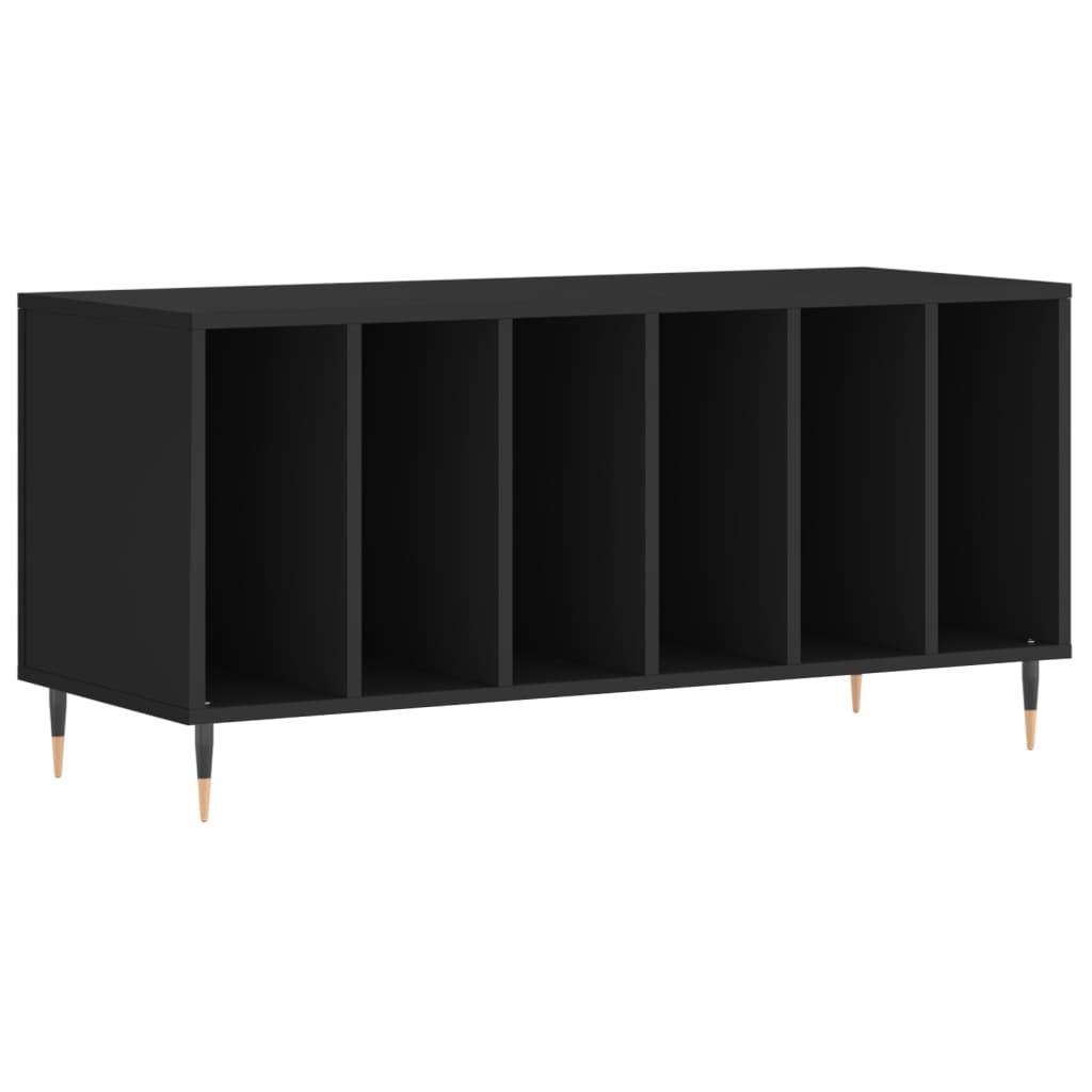 Record Cabinet | Black | Engineered wood | 100x38x48 cm