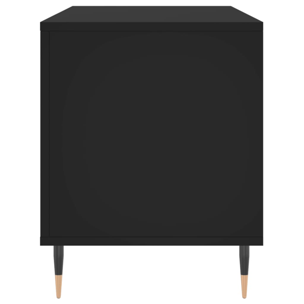 Record Cabinet | Black | Engineered wood | 100x38x48 cm