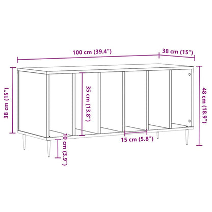 Record Cabinet Sonoma Oak 100x38x48 cm Engineered Wood