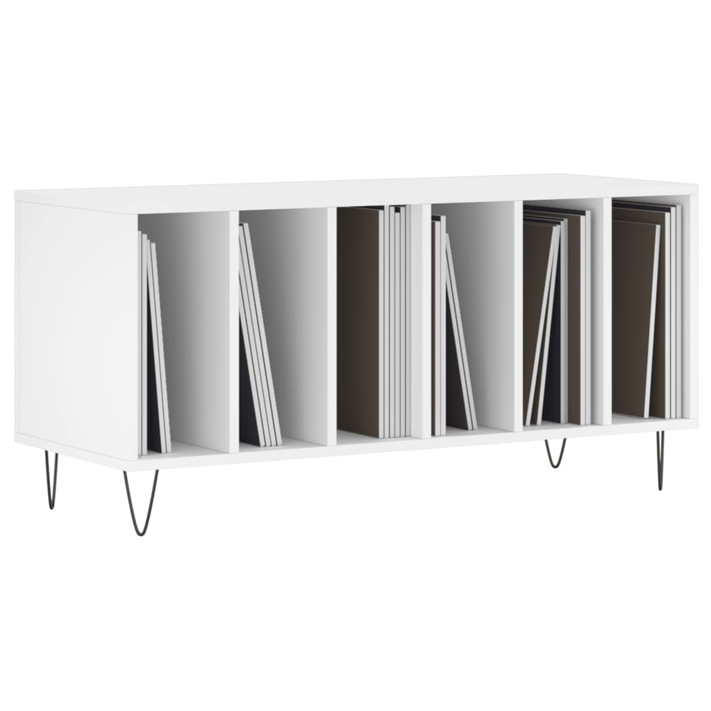 Record Cabinet | White | Engineered wood with iron feet | Medium