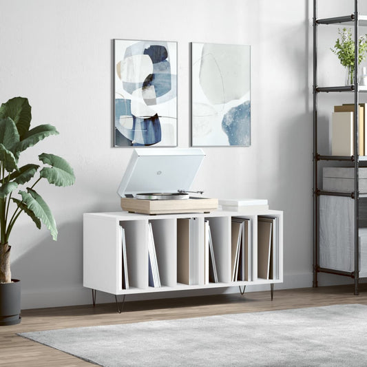 Record Cabinet | White | Engineered wood with iron feet | Medium