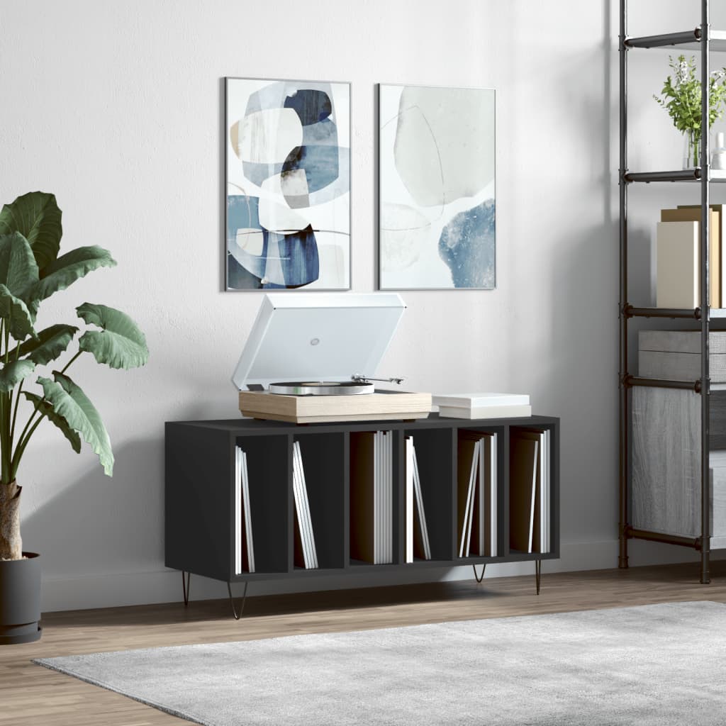 Record Cabinet | Black | Engineered wood, Iron | Medium | Modern