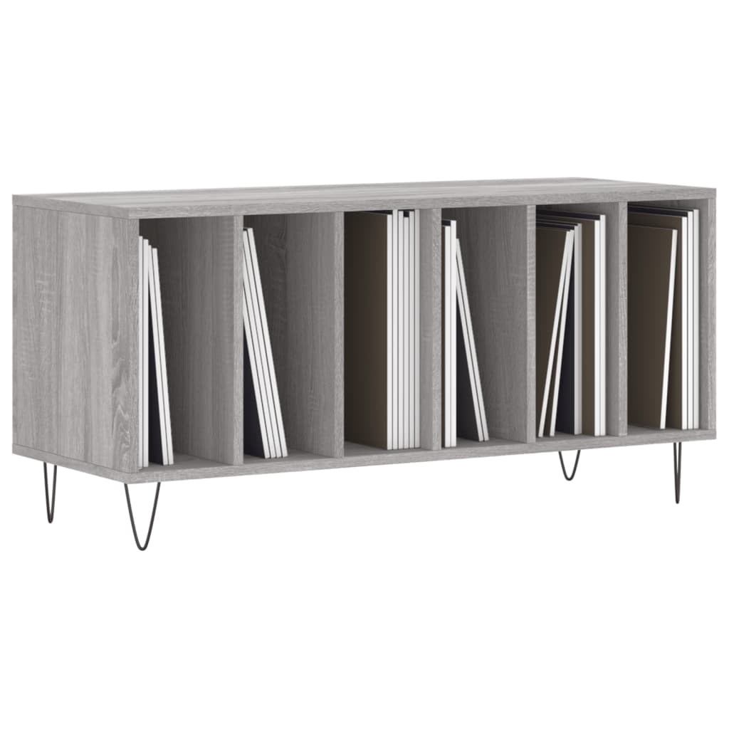 Record Cabinet | Grey Sonoma | Engineered wood, Iron