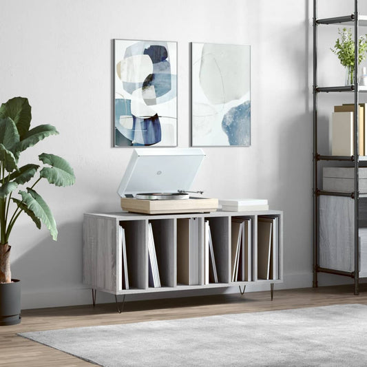 Record Cabinet | Grey Sonoma | Engineered wood, Iron