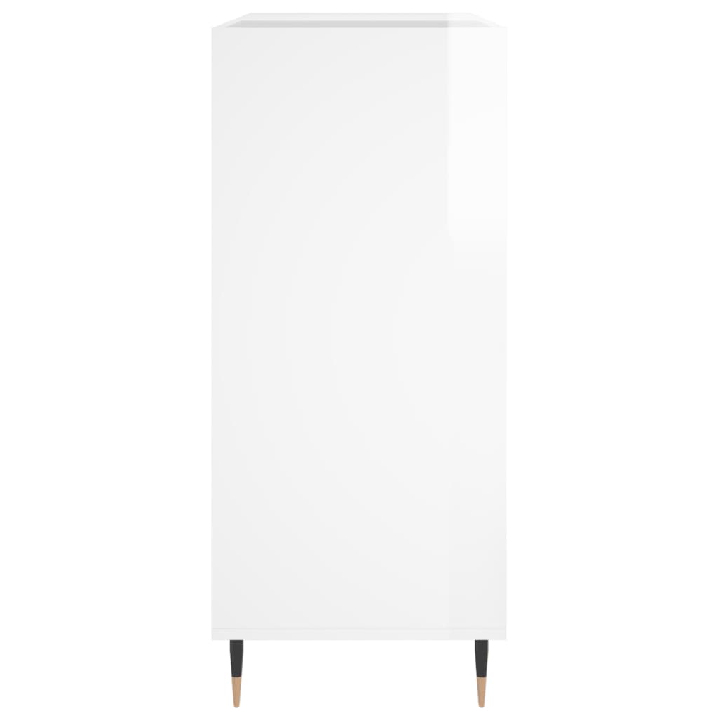 Record Cabinet High Gloss White 84,5x38x89 cm Engineered Wood