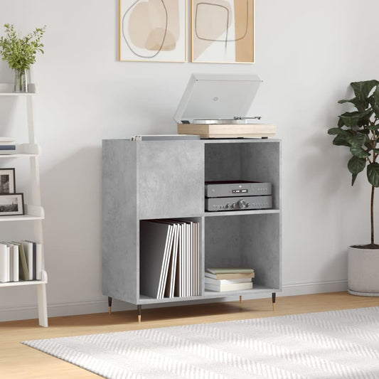 Record Cabinet Concrete Grey 84,5x38x89 cm Engineered Wood