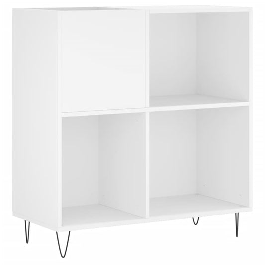 Record Cabinet White 84,5x38x89 cm Engineered Wood