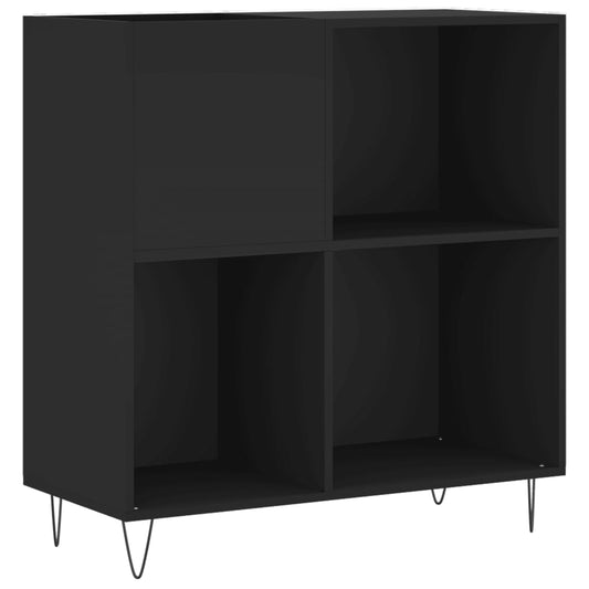 Record Cabinet | Black | Engineered wood, Iron | 84.5x38x89 cm