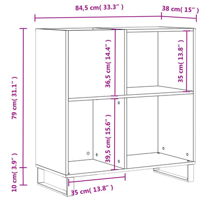 Record Cabinet Sonoma Oak 84,5x38x89 cm Engineered Wood