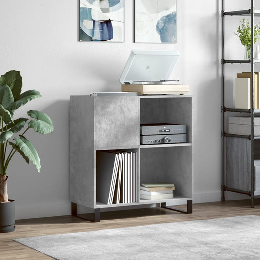 Record Cabinet Concrete Grey 84,5x38x89 cm Engineered Wood