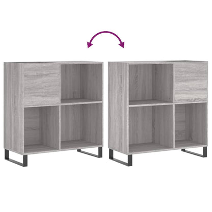 Record Cabinet Grey Sonoma 84.5x38x89 cm Engineered Wood