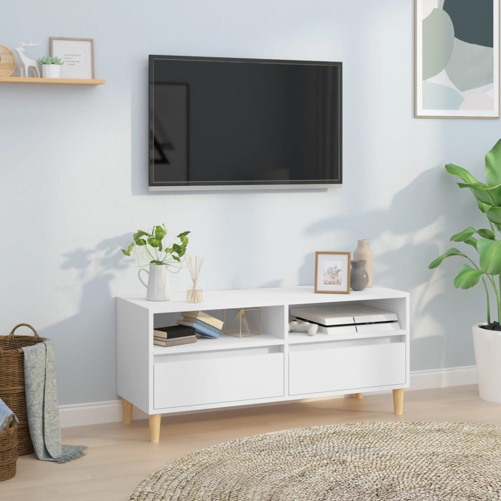 TV Cabinet White 100x34,5x44,5 cm Engineered Wood