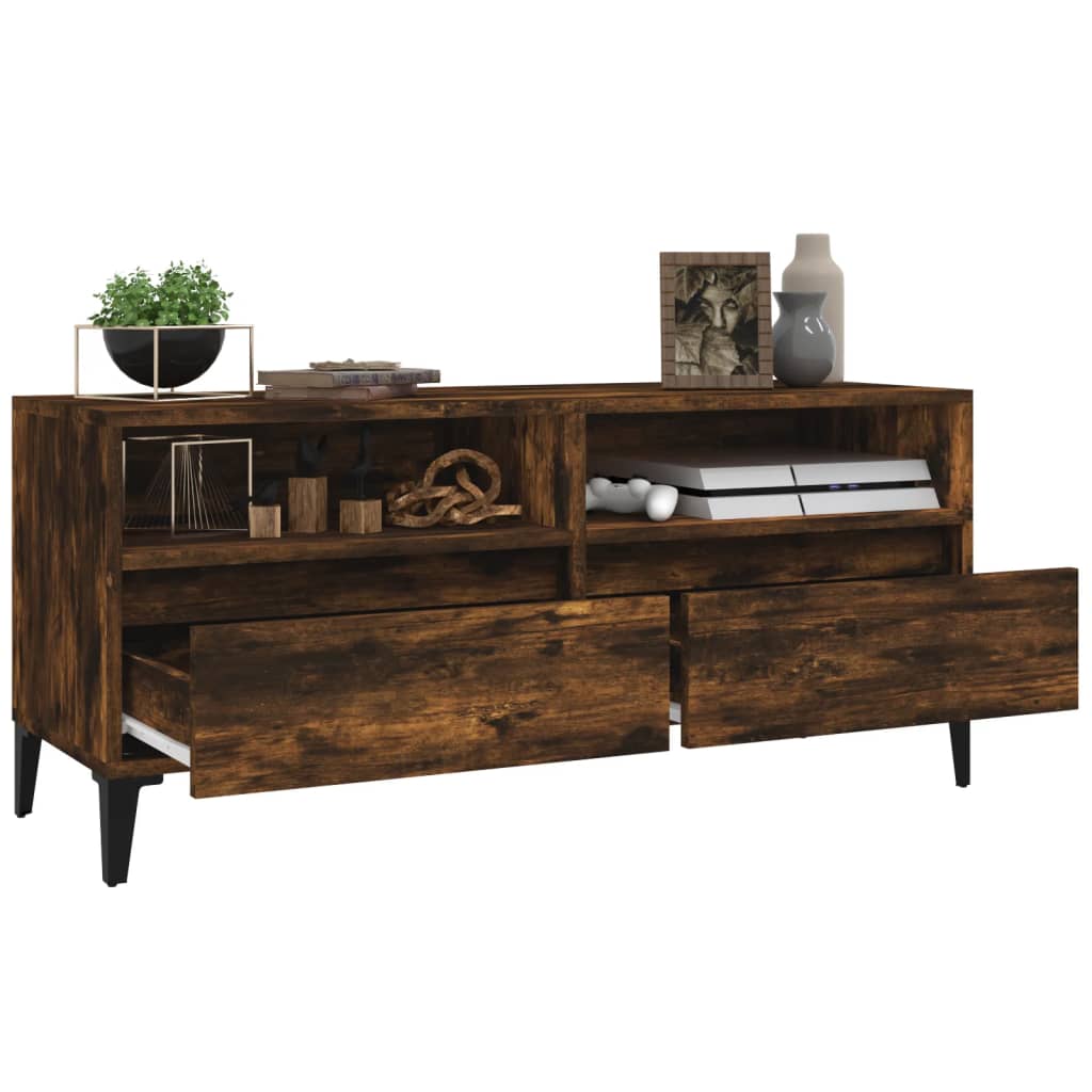 TV Cabinet Smoked Oak 100x34,5x44,5 cm Engineered Wood