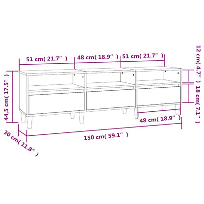 TV Cabinet Sonoma Oak 150x30x44,5 cm Engineered Wood