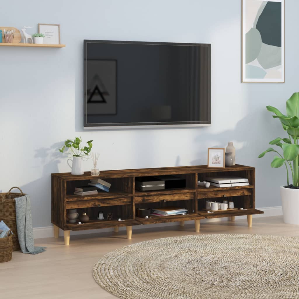 TV Cabinet Smoked Oak 150x30x44,5 cm Engineered Wood