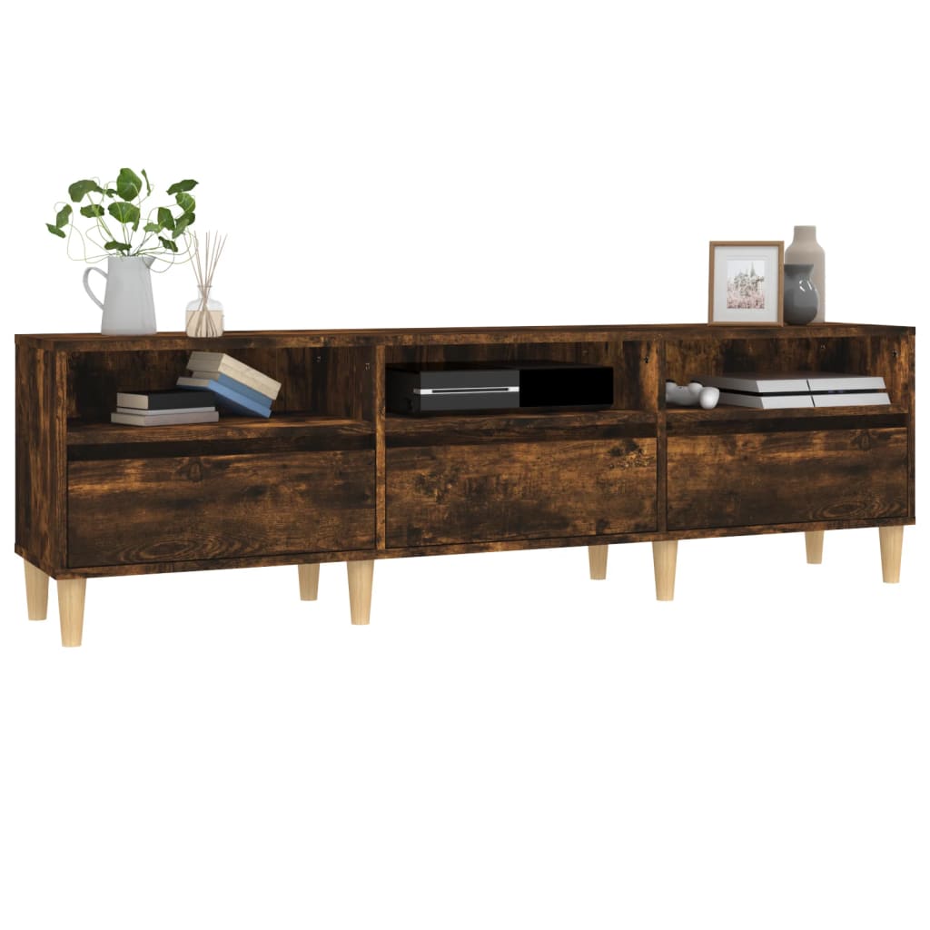 TV Cabinet Smoked Oak 150x30x44,5 cm Engineered Wood