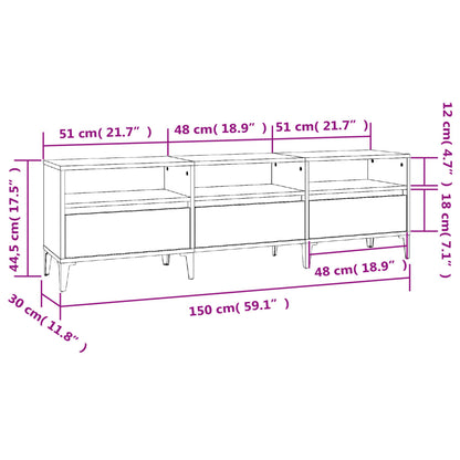 TV Cabinet Concrete Grey 150x30x44,5 cm Engineered Wood