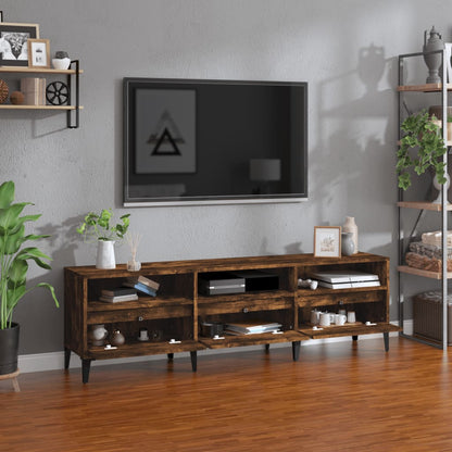 TV Cabinet Smoked Oak 150x30x44,5 cm Engineered Wood