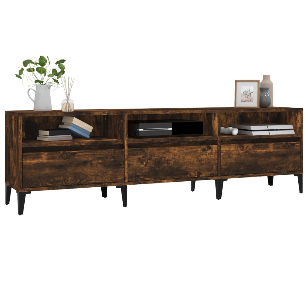 TV Cabinet Smoked Oak 150x30x44,5 cm Engineered Wood