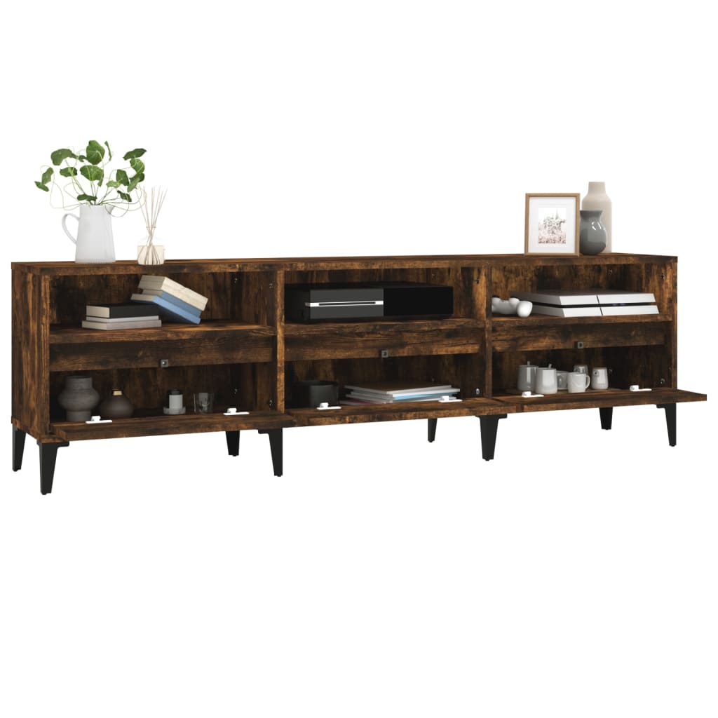 TV Cabinet Smoked Oak 150x30x44.5 cm Engineered Wood