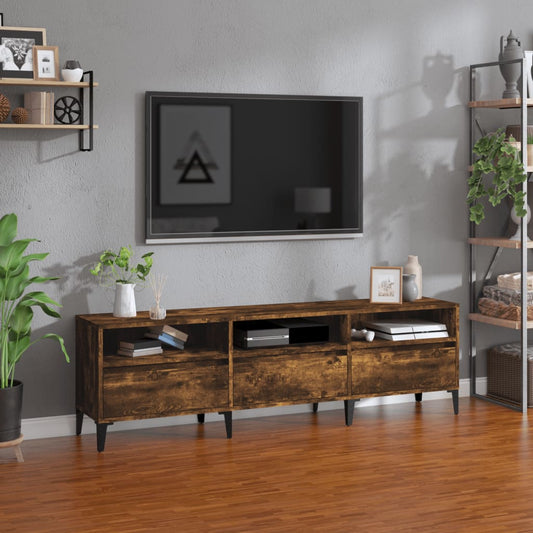 TV Cabinet Smoked Oak 150x30x44,5 cm Engineered Wood