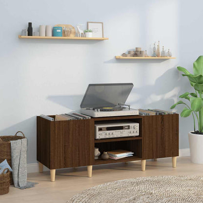 Record Cabinet Brown Oak 121x38x48 cm Engineered Wood