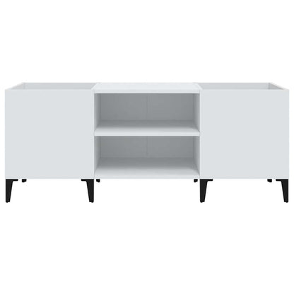 Record Cabinet White 121x38x48 cm Engineered Wood